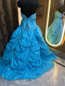 Stunning Blue bll gown barbie birthday Bridal Lehe