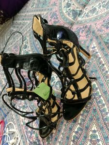 Black Gladiator Strappy Heels