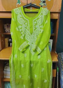 Green Chikankari Kurta