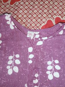 Purple Printed Kurta
