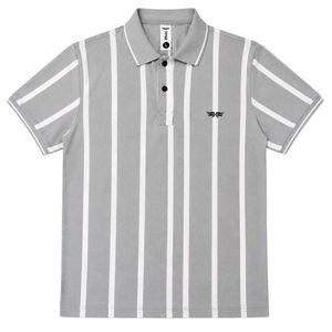 Men's Grey Striped Polo T-Shirt