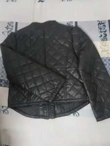 Price Drop...Black Leather Look Jacket For Girls