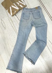Zara Light Wash Flare Bootcut Jeans
