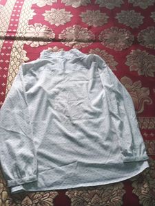 Chic White Dotted Long Sleeve Top