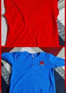 2pc Women's T-Shirt Bundle Blue and Red