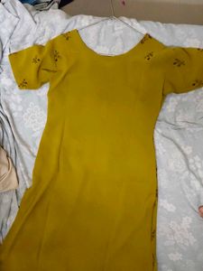 Embroidered Yellow Kurta