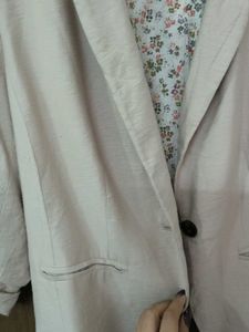Nude blazer with Floral Lining