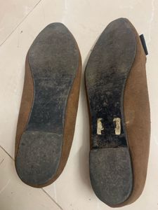 Chic Brown Ballet Flats with Bow Detail