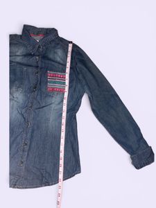 Denim Shirt with Aztec Pocket