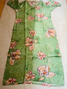 Beautiful Green Floral Kurta Set