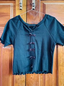 Cute Bow Detail Cropped Top