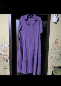 Elegant Purple Shirt Dress
