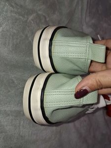 Mint Green Lace-Up Sneakers