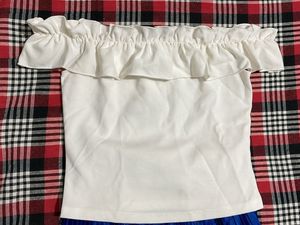 Blue Tiered Skirt and white top