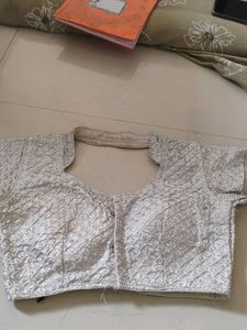 Embroidered Silver Blouse