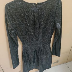 35" Black Glitter Dress