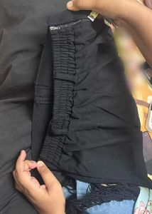 Black Cargo Mini Skirt