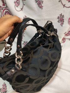 Coach black optic C Jacquard Hobo Bag