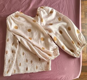 Smocked Puff Sleeve Top