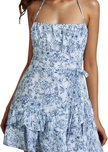 Blue Floral Mini Dress
