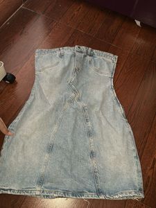 Zara original Denim Strapless Dress