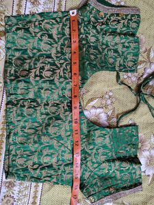 32 size Elegant Green Brocade Blouse