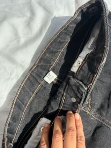 Black Denim Mini Skirt