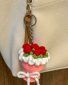 Cute Crochet Flower Bouquet Keychain
