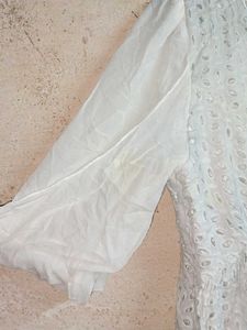 White Eyelet Tunic Top Layered