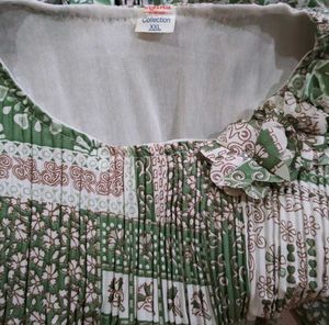 Chic Green Floral Print Midi Dress