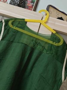 New Bottle Green patch work kurta
