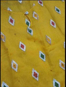 Yellow Embroidered Kurta