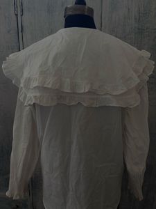White Ruffled Collar Blouse