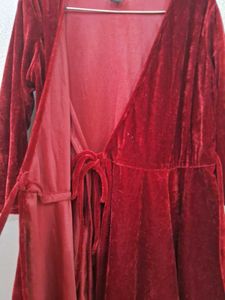 Burgundy Velvet Mini Dress