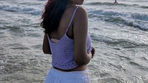 Crocheted Lavender Crop Top