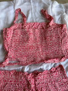 Boho Print Crop Top &amp; Shorts Set