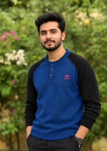 Men's Blue & Black Adidas Sweater
