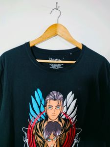 Black Printed Casual T Shirt (Men's)