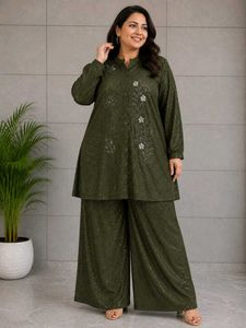 Elegant Olive Green Kurta Set with Palazzo