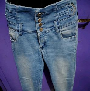 High Waisted Button-Up Jeans