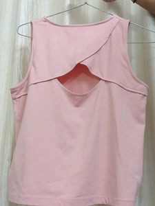 Solid Pink Sleeveless Tank Top