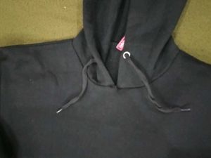 black Hoodie with White Stripes on side