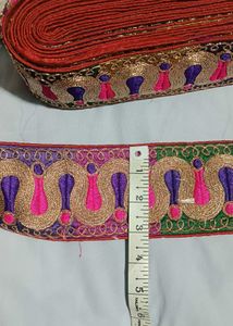 9meters beautifull heavy zariwork lace in 3inches