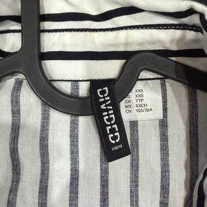H&amp;M Black and White Striped Shirt