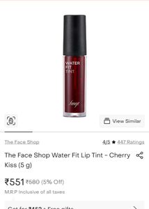 the face shop water tint -cherry kiss