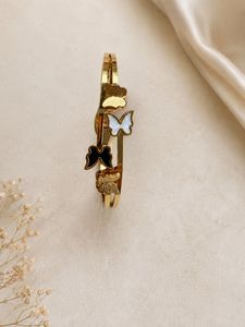 Gold Butterfly Bangle Bracelet