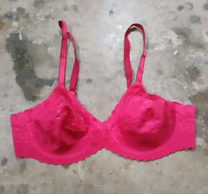 Vibrant Pink Lace Bra