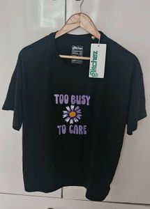 Glitchez Women Black Relaxed Tshirt