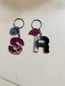 pick any one Glitter Letter Keychains