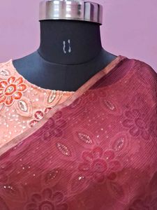 Elegant Maroon Saree For Girls